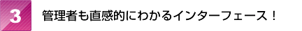 管理者も直感的にわかるインターフェース！